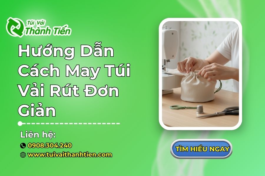 Hướng Dẫn Cách May Túi Vải Rút Đơn Giản [Có Video]