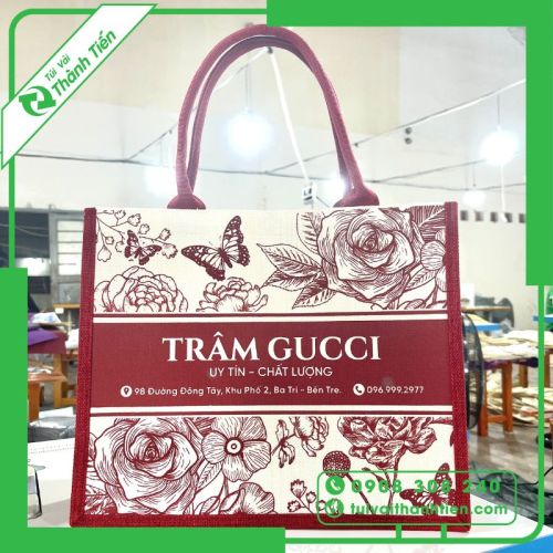 Túi Vải Linen Trâm Gucci