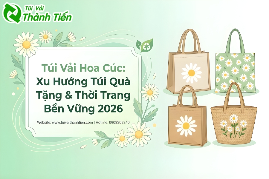 Túi Vải Hoa Cúc Xu Hướng Túi Quà Tặng & Thời Trang Bền Vững